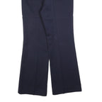 Wool Womens Navy Regular Fit Straight Leg Trousers W34 L34 Smart Workwear