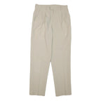 Mens Cotton Blend Beige Regular Fit Straight Leg Trousers W30 L31 Classic