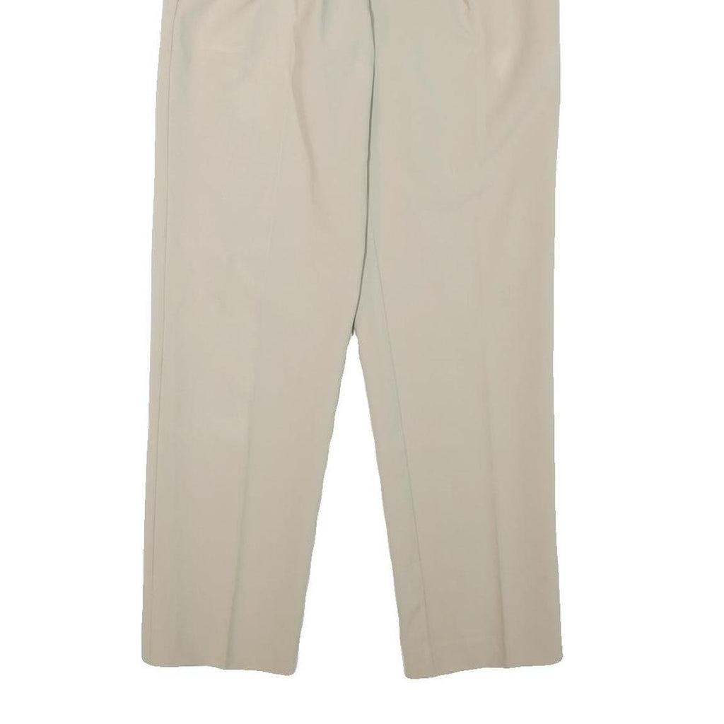 Mens Cotton Blend Beige Regular Fit Straight Leg Trousers W30 L31 Classic