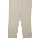 Mens Cotton Blend Beige Regular Fit Straight Leg Trousers W30 L31 Classic