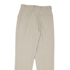 Mens Cotton Blend Beige Regular Fit Straight Leg Trousers W30 L31 Classic
