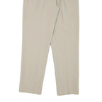 Mens Cotton Blend Beige Regular Fit Straight Leg Trousers W30 L31 Classic
