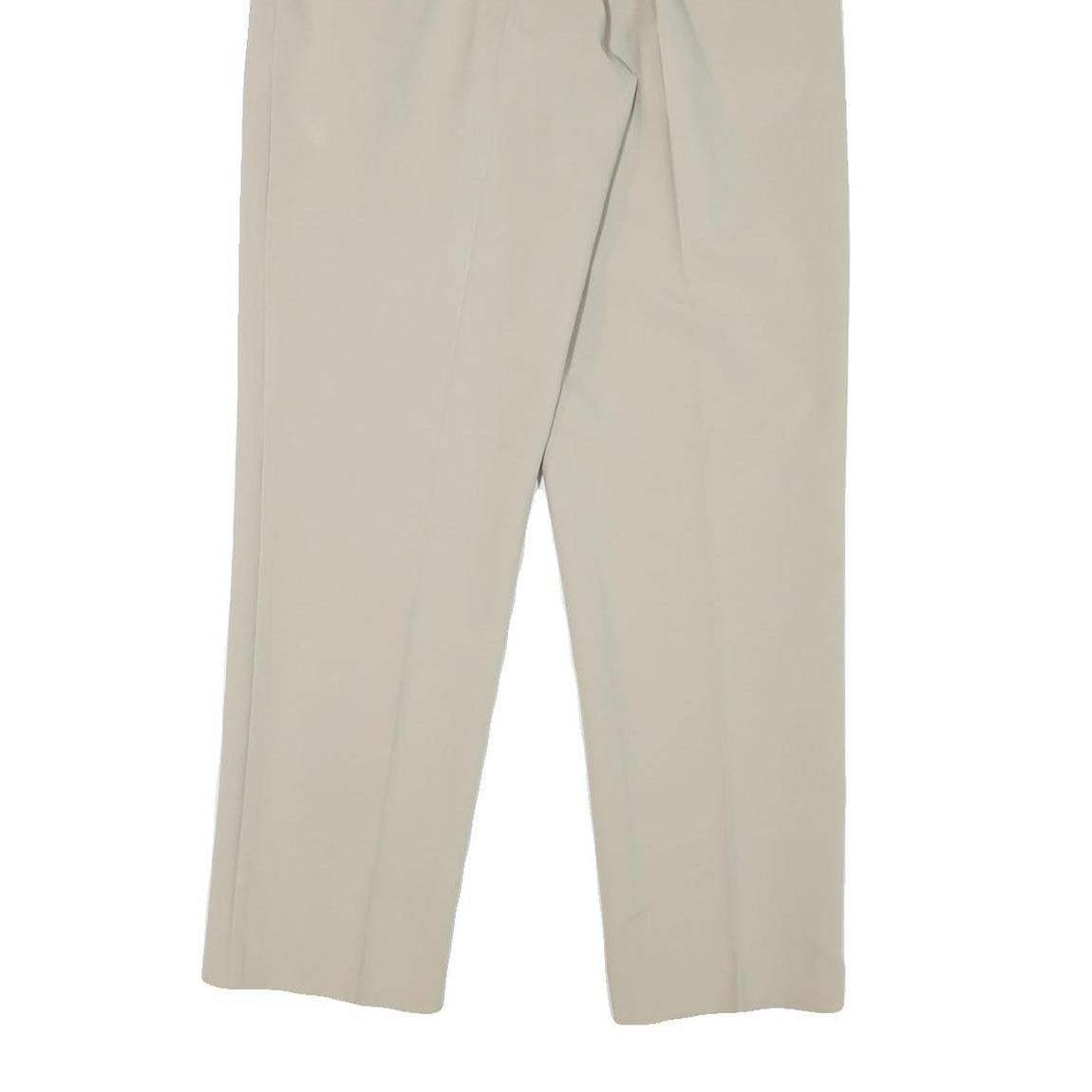 Mens Cotton Blend Beige Regular Fit Straight Leg Trousers W30 L31 Classic