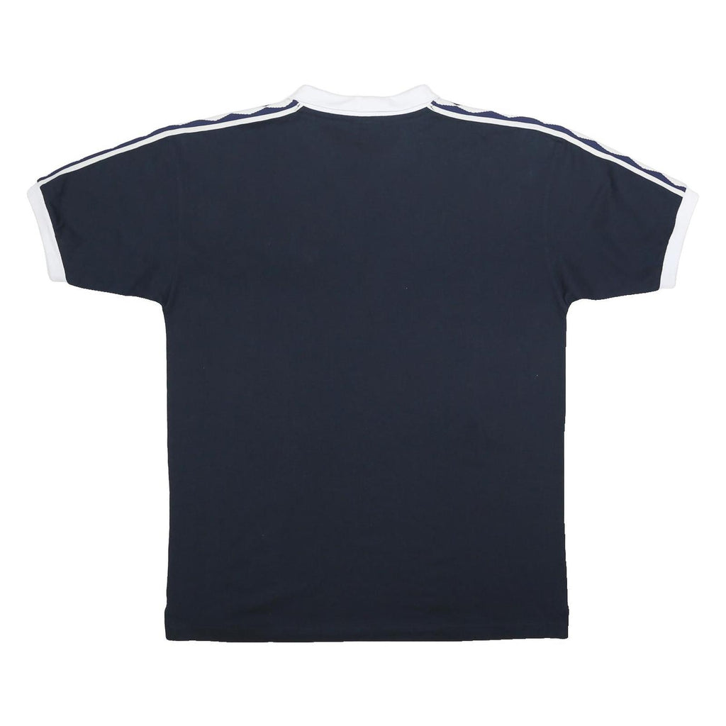 SCORE DRAW Mens Navy Blue & White Classic T-Shirt 2XL Short Sleeve Crew Neck