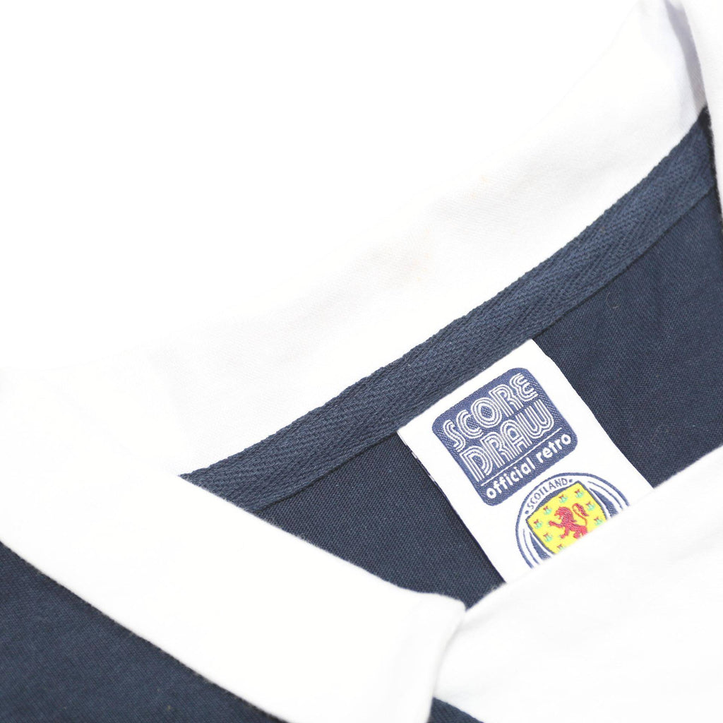 SCORE DRAW Mens Navy Blue & White Classic T-Shirt 2XL Short Sleeve Crew Neck