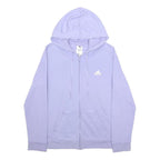 ADIDAS Womens Purple Full Zip Hoodie M Logo Sleeve Print Casual Sweatshirt