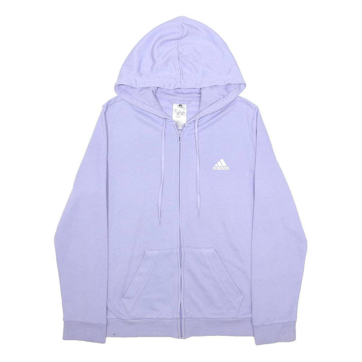 ADIDAS Womens Purple Full Zip Hoodie M Logo Sleeve Print Casual Sweatshirt