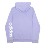 ADIDAS Womens Purple Full Zip Hoodie M Logo Sleeve Print Casual Sweatshirt