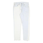 LEVI'S 501S Womens Jeans Blue & White Slim Skinny Denim Rinse W27 L27 Raw Hem