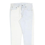 LEVI'S 501S Womens Jeans Blue & White Slim Skinny Denim Rinse W27 L27 Raw Hem