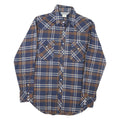 PACICO Mens Blue & Brown Check Shirt M Cotton Casual Long Sleeve Buttons