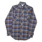 PACICO Mens Blue & Brown Check Shirt M Cotton Casual Long Sleeve Buttons