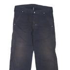 CARHARTT Mens Cotton Blend Navy Blue Regular Straight Trousers W36 L28 Workwear