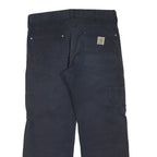 CARHARTT Mens Cotton Blend Navy Blue Regular Straight Trousers W36 L28 Workwear