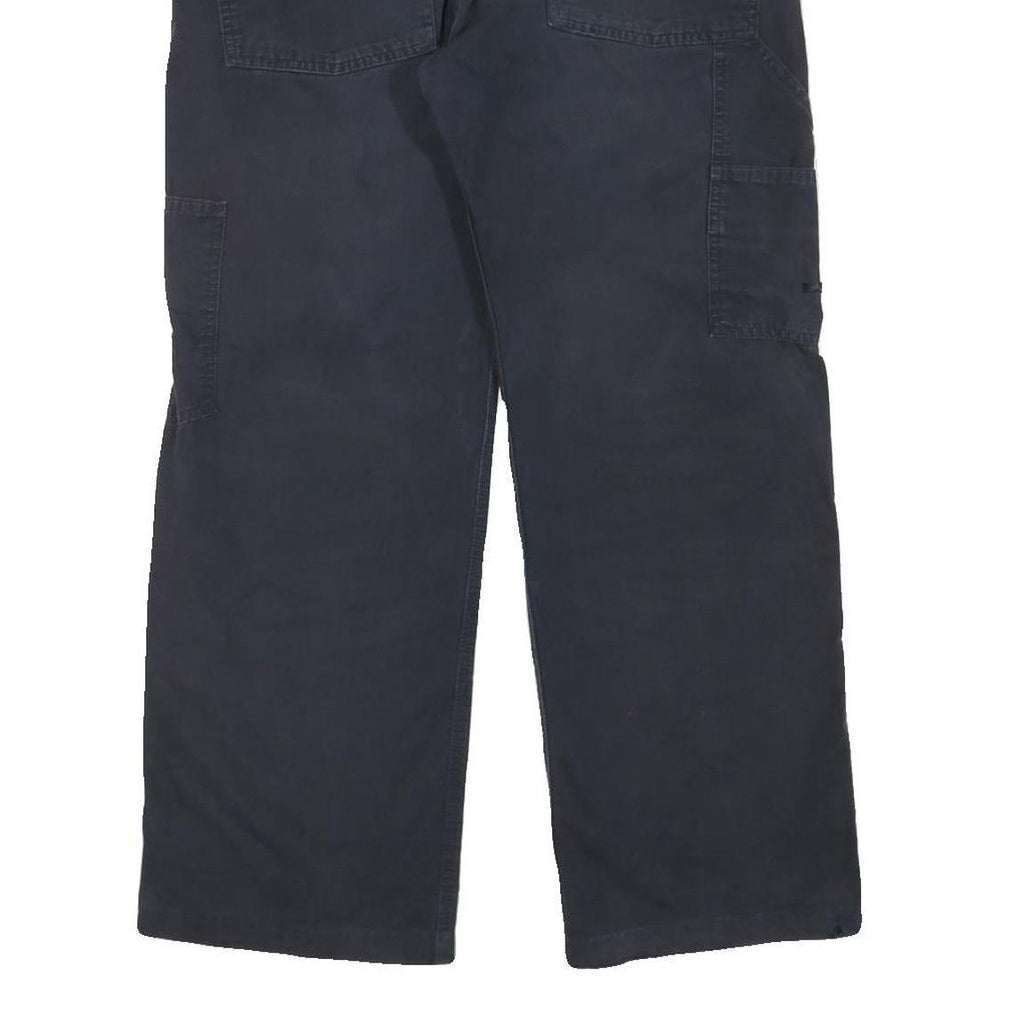 CARHARTT Mens Cotton Blend Navy Blue Regular Straight Trousers W36 L28 Workwear