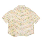 KOBY Womens Yellow & Green Printed Shirt Short Sleeve Collared L Lightweight