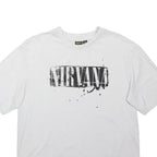 NIRVANA Mens White Graphic T-Shirt M Short Sleeve Crew Neck Band Logo
