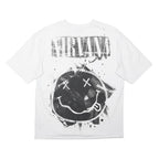 NIRVANA Mens White Graphic T-Shirt M Short Sleeve Crew Neck Band Logo