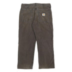 CARHARTT Mens Cotton Brown Regular Straight Trousers W33 L29 Zip Closure Casual