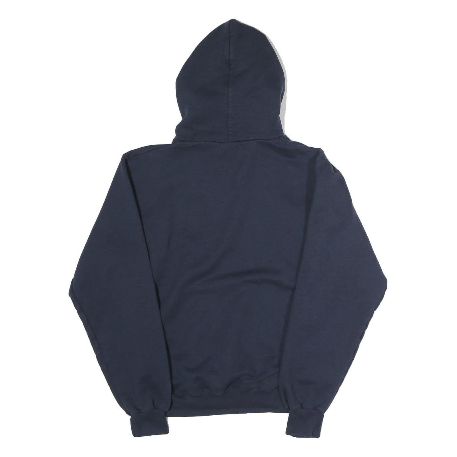 CHAMPION Mens Navy Blue Owosso Trojans Pullover Hoodie S Cotton Comfort