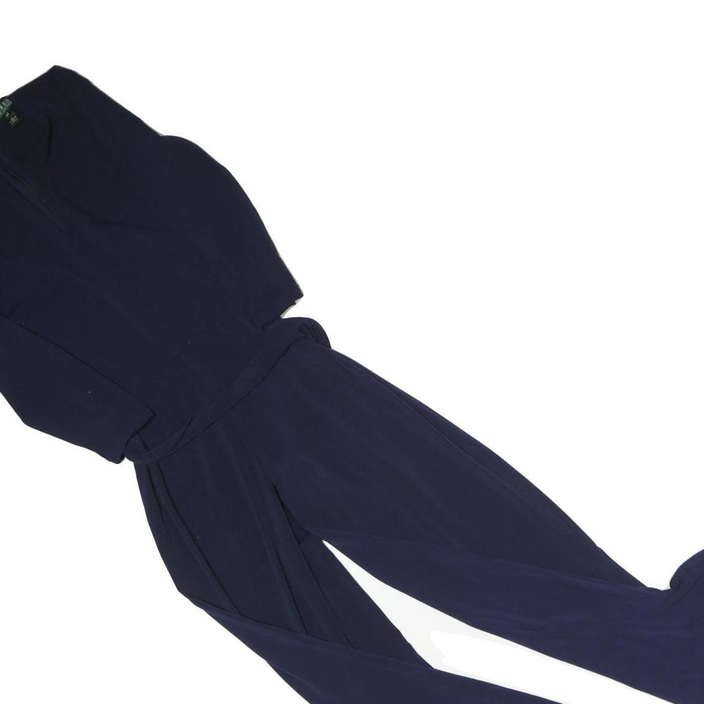 LAUREN RALPH LAUREN Womens Navy Playsuit Polyester XS Belted Elegant