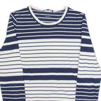 TOMMY HILFIGER Womens Patterned Jumper Blue Striped Tight Knit XS