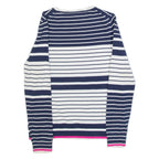 TOMMY HILFIGER Womens Patterned Jumper Blue Striped Tight Knit XS