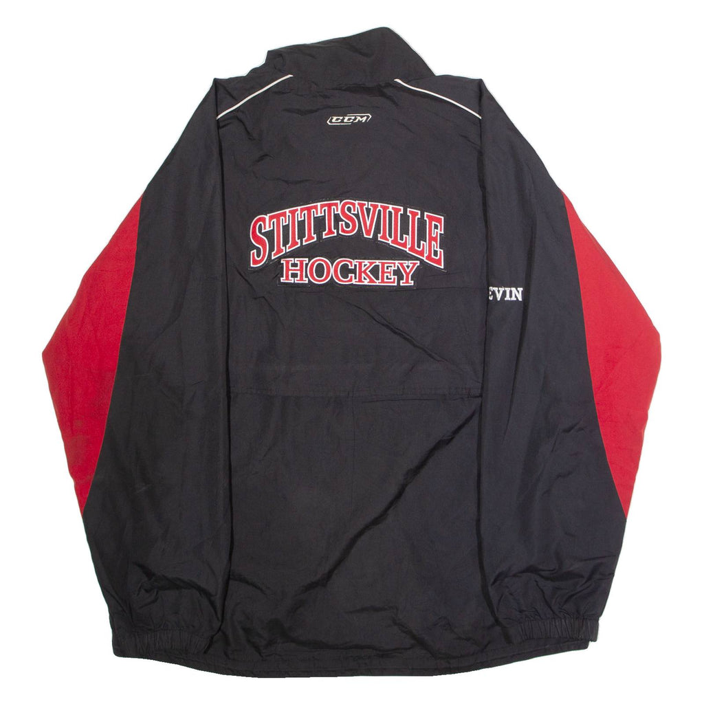 CCM Stittsville Rams Ice Hockey 'Kevin' Mens Windbreaker Jacket Black 90s USA XL