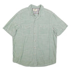 WOOLRICH Mens Green Short Sleeve Cotton Blend Shirt L Casual Classic Fit
