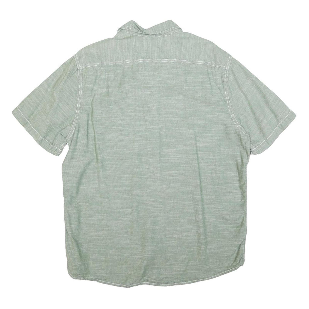 WOOLRICH Mens Green Short Sleeve Cotton Blend Shirt L Casual Classic Fit