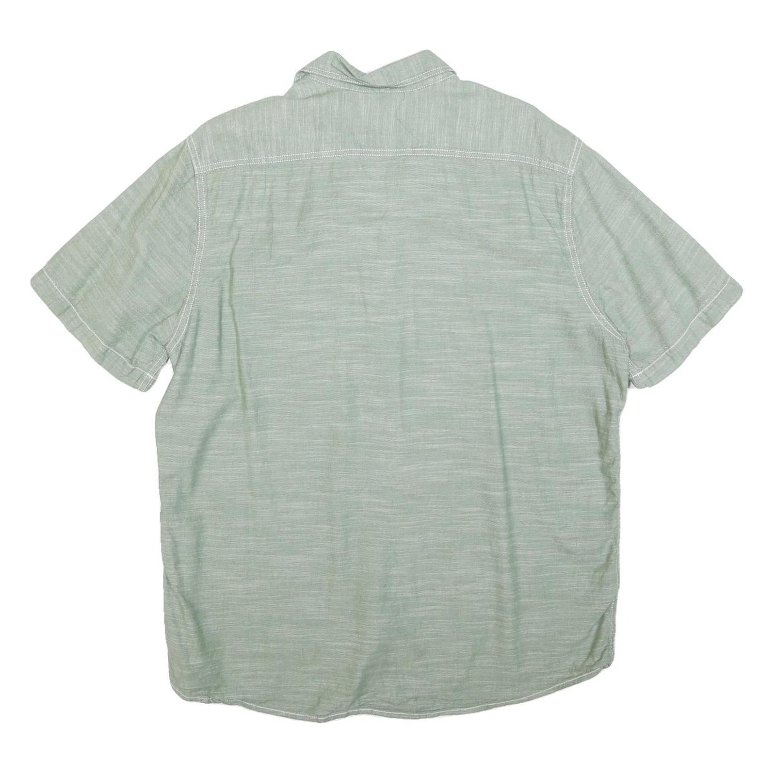 WOOLRICH Mens Green Short Sleeve Cotton Blend Shirt L Casual Classic Fit