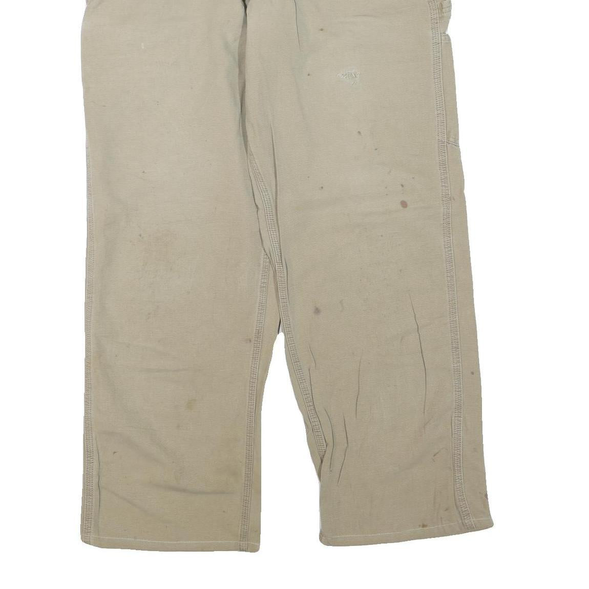 CARHARTT Mens Cotton Blend Beige Regular Fit Straight Leg Trousers W38 L30