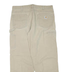 CARHARTT Mens Cotton Blend Beige Regular Fit Straight Leg Trousers W38 L30