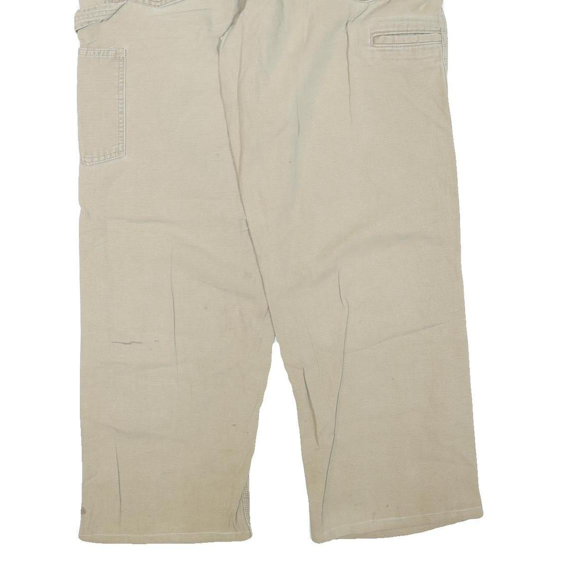 CARHARTT Mens Cotton Blend Beige Regular Fit Straight Leg Trousers W38 L30