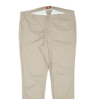 DICKIES Womens Slim Beige Cotton Blend Slim Tapered Trousers W37 L30 Workwear