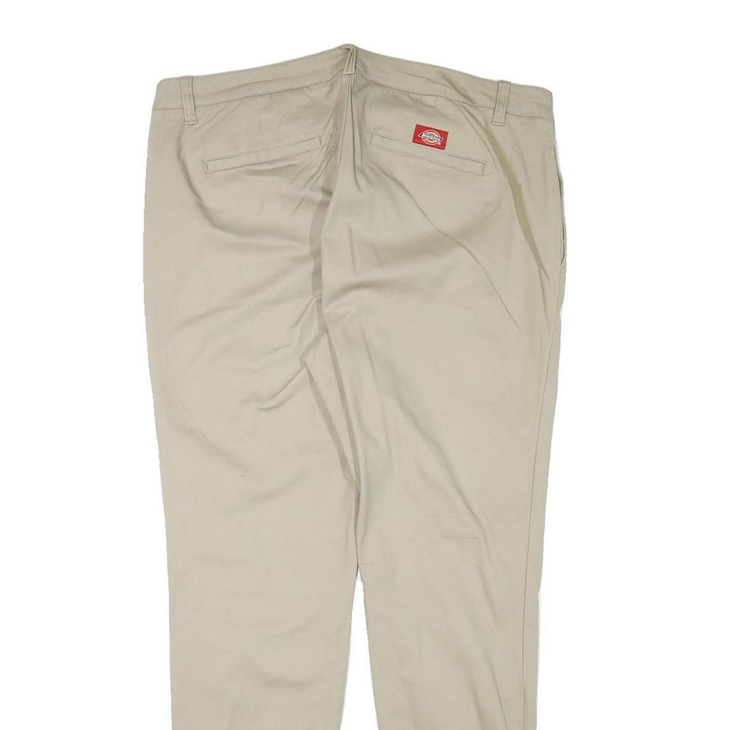 DICKIES Womens Slim Beige Cotton Blend Slim Tapered Trousers W37 L30 Workwear
