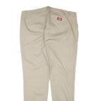 DICKIES Womens Slim Beige Cotton Blend Slim Tapered Trousers W37 L30 Workwear