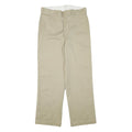DICKIES Mens Regular Fit Beige Cotton Blend Trousers W32 L29 Classic Zip Closure