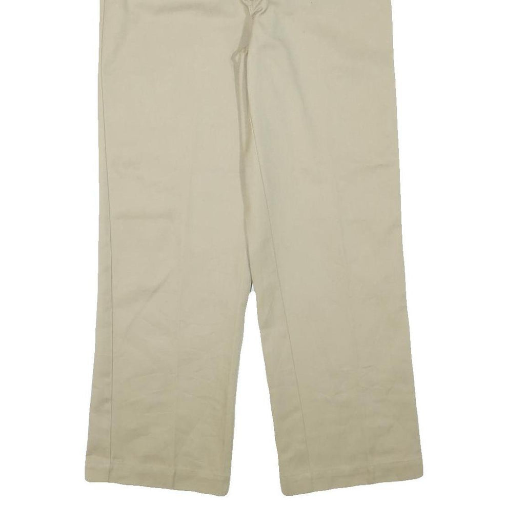 DICKIES Mens Regular Fit Beige Cotton Blend Trousers W32 L29 Classic Zip Closure