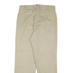 DICKIES Mens Regular Fit Beige Cotton Blend Trousers W32 L29 Classic Zip Closure