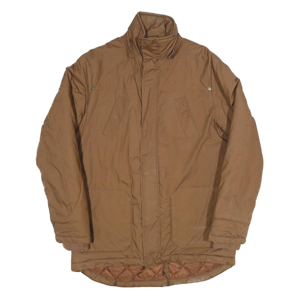 Womens Brown Polyester Blend Plain Zip Jacket S Casual Outdoor Warm