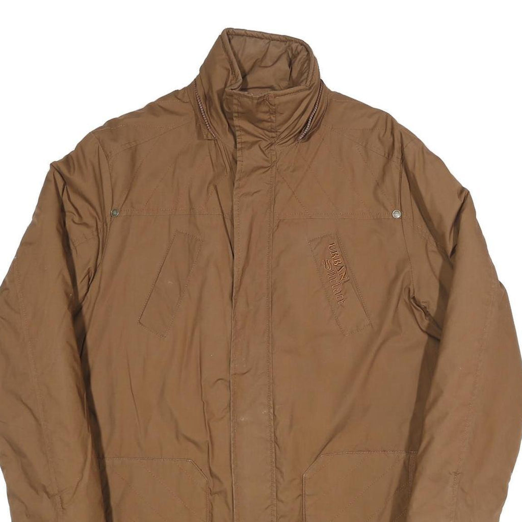 Womens Brown Polyester Blend Plain Zip Jacket S Casual Outdoor Warm