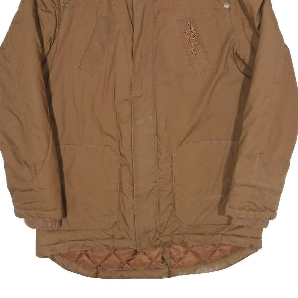 Womens Brown Polyester Blend Plain Zip Jacket S Casual Outdoor Warm