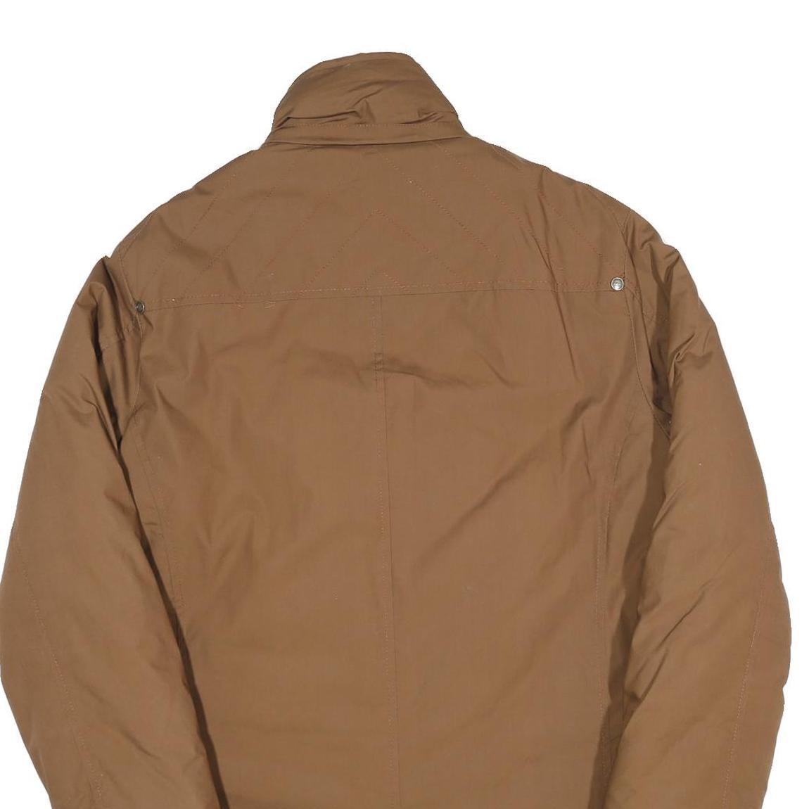 Womens Brown Polyester Blend Plain Zip Jacket S Casual Outdoor Warm