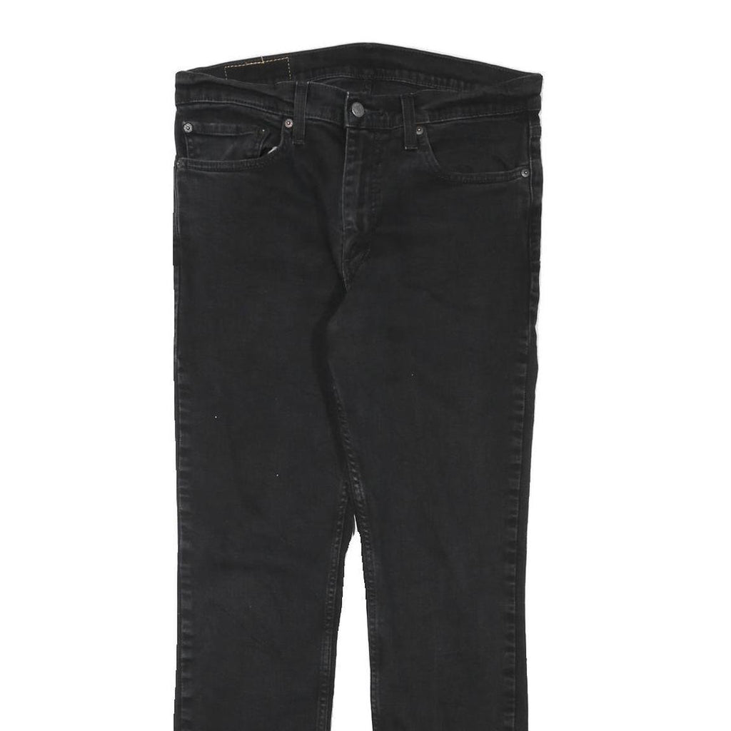 LEVI'S Mens Black Regular Fit Straight Denim Jeans W31 L29 Zip Cotton Blend