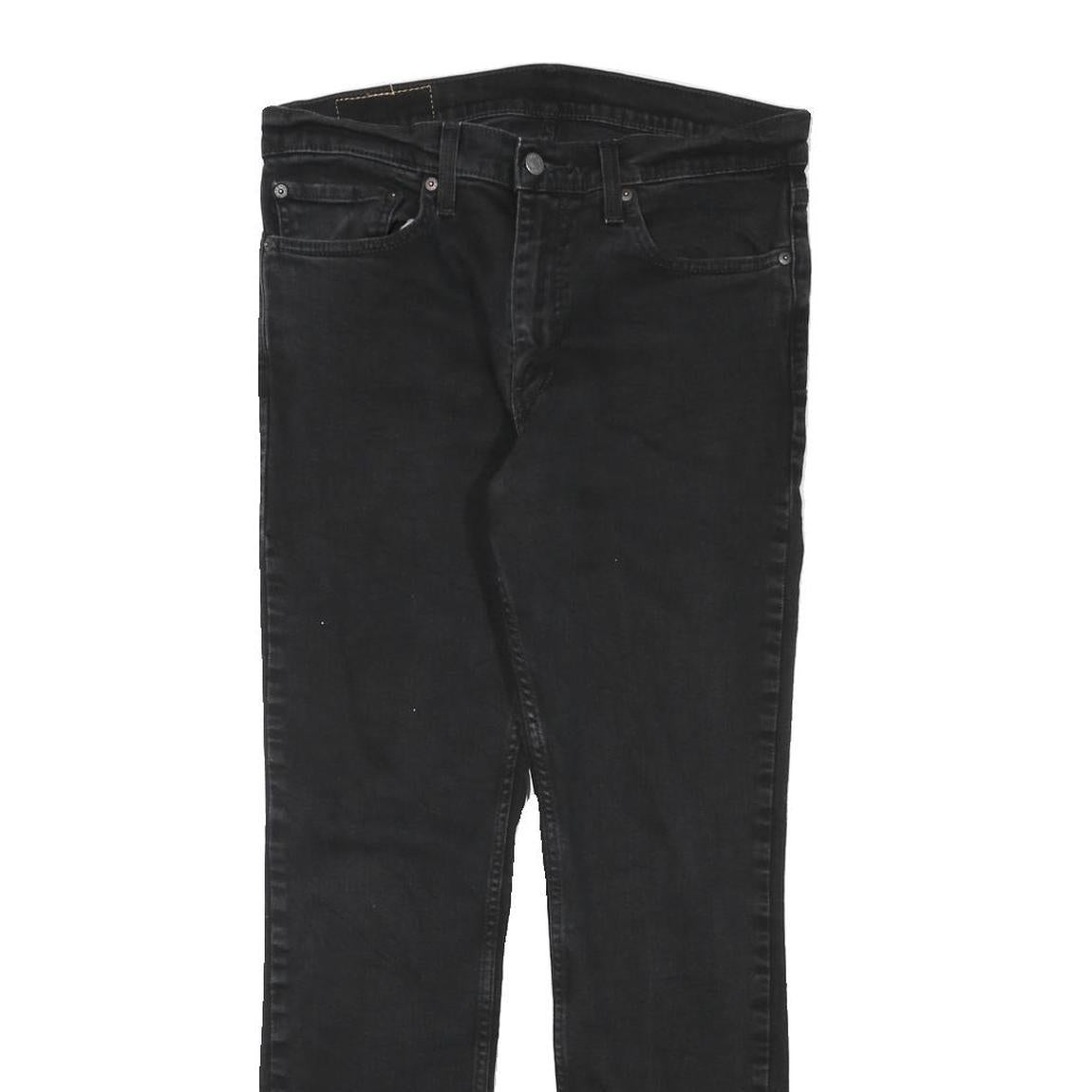 LEVI'S Mens Black Regular Fit Straight Denim Jeans W31 L29 Zip Cotton Blend