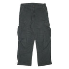 CARHARTT Mens Cotton Blend Black Relaxed Cargo Trousers W33 L29 Workwear Utility