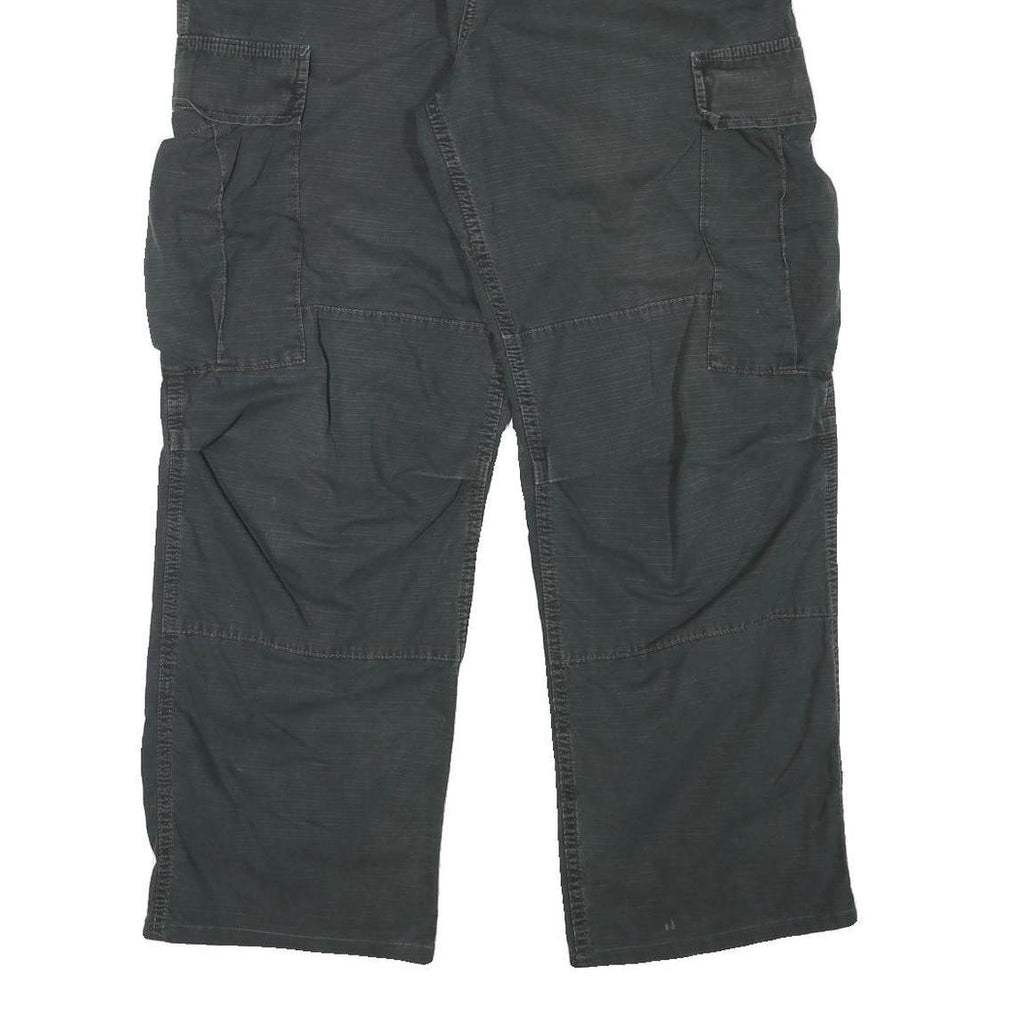 CARHARTT Mens Cotton Blend Black Relaxed Cargo Trousers W33 L29 Workwear Utility