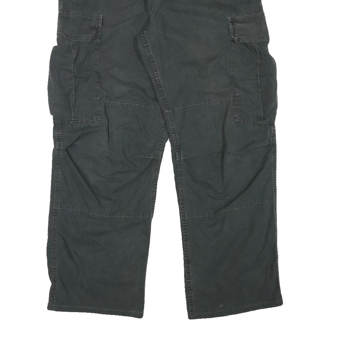 CARHARTT Mens Cotton Blend Black Relaxed Cargo Trousers W33 L29 Workwear Utility