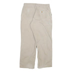 CARHARTT Mens Cotton Blend Beige Relaxed Straight Trousers W33 L30 Workwear